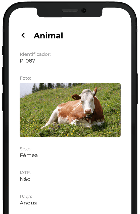 Tela animal do aplicativo Inbov