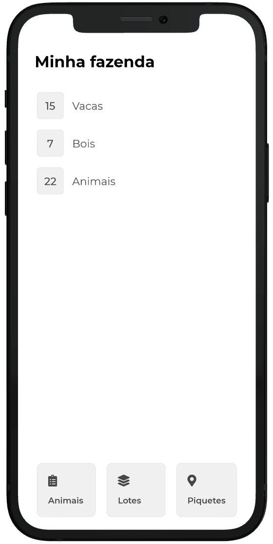 Tela inicial do aplicativo Inbov