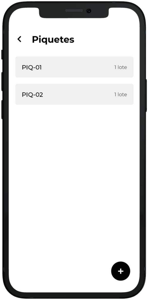 Tela lista piquetes do aplicativo Inbov